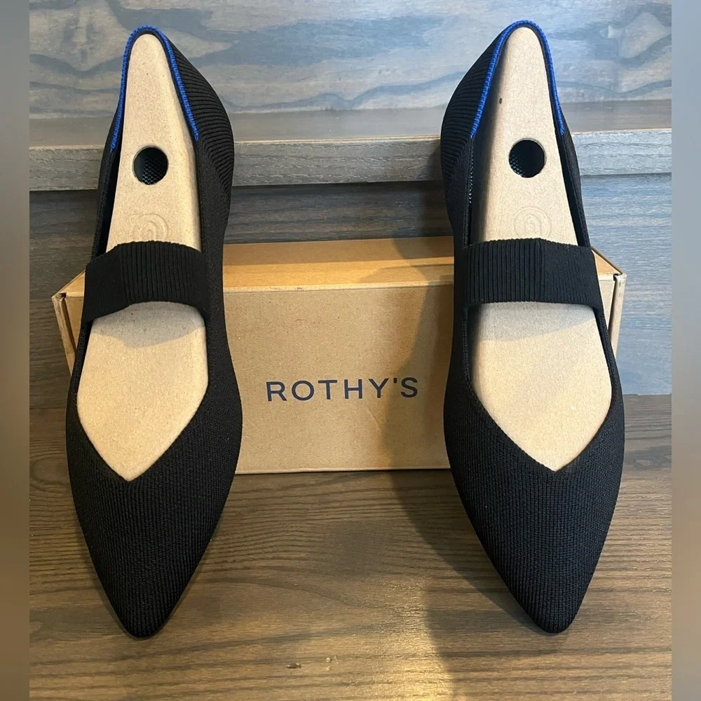 NWB Rothy’s The Point Mary Jane in Black 9.5
